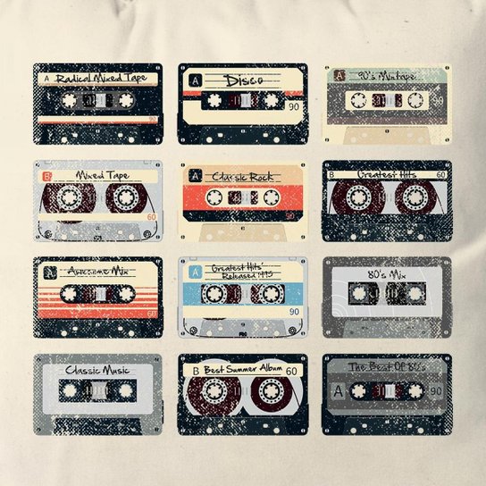 Almofada Cassette Tapes