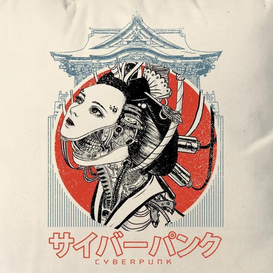 Almofada Cyberpunk Geisha