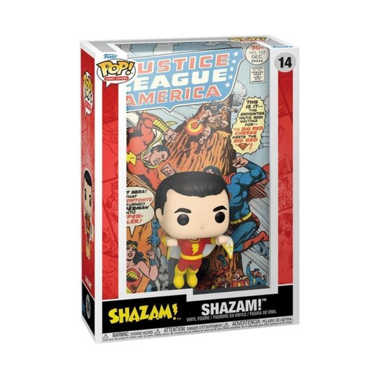Boneco Funko POP! Comc Cover - Liga da Justiça da América: Shazam!