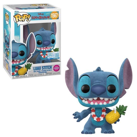 Boneco Funko Pop! Disney Lilo & Stitch Luau Stitch Flocked