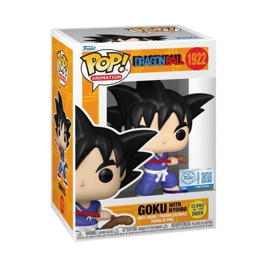 Boneco Funko Pop! Dragon Ball - Goku com Nyoibou (Glow)