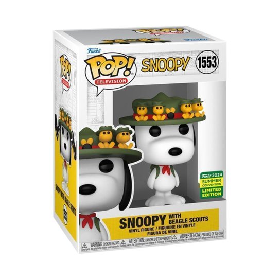 Boneco Funko Pop! Ed. Limit SDCC24 CB Snoopy com Escoteiros