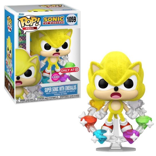 Boneco Funko POP! Plus Sonic - Super Sonic com Esmeraldas