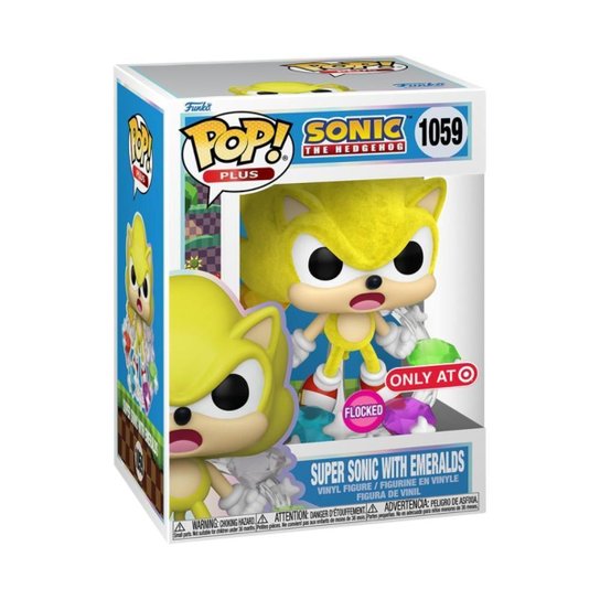 Boneco Funko POP! Plus Sonic - Super Sonic com Esmeraldas