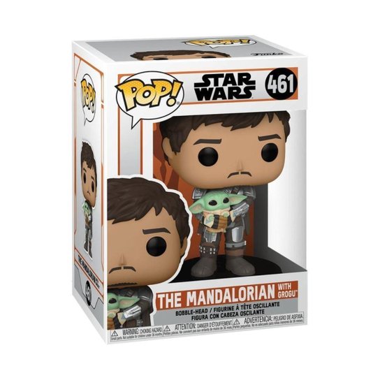 Boneco Funko POP! Star Wars - Mandalorian- Mando com Grogu