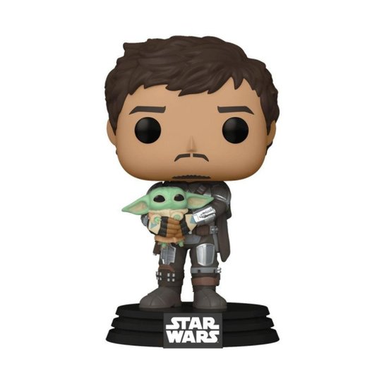 Boneco Funko POP! Star Wars - Mandalorian- Mando com Grogu