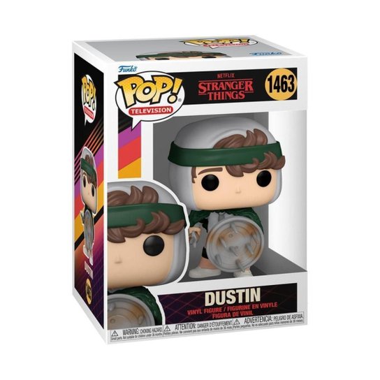 Boneco Funko POP! Stranger Things - Hunter Dustin com Escudo​​
