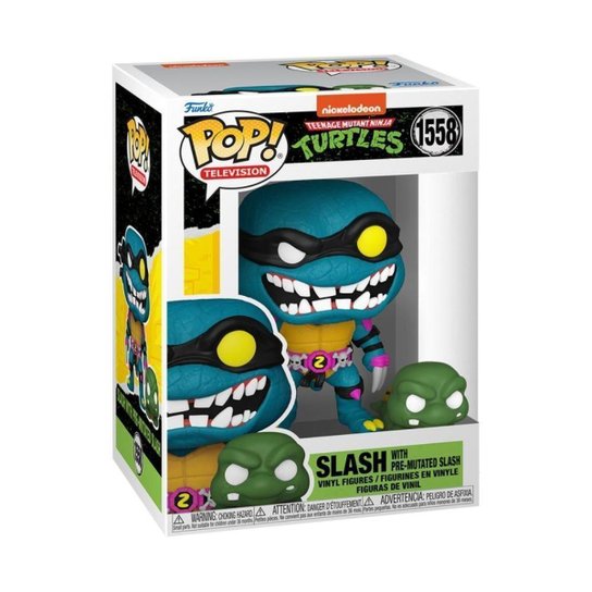 Boneco Funko Pop! Tartarugas Ninja Slash e Pré-mutado Slash
