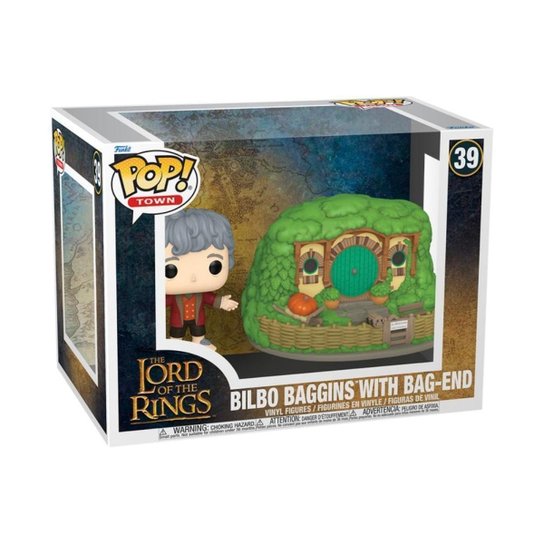 Boneco Funko Pop! Town Senhor dos Anéis Bilbo com Bolsão