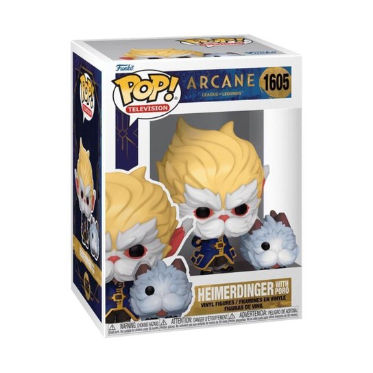 Boneco FunkoPop Arcane League of Legends Heimerdinger c Poro