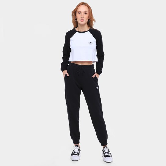 Calça Moletom Converse Con Go Emb Star Chev Feminina