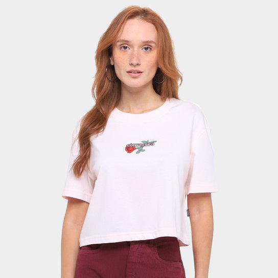Camiseta Converse Cropped Overs Love Me Feminina