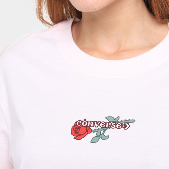 Camiseta Converse Cropped Overs Love Me Feminina