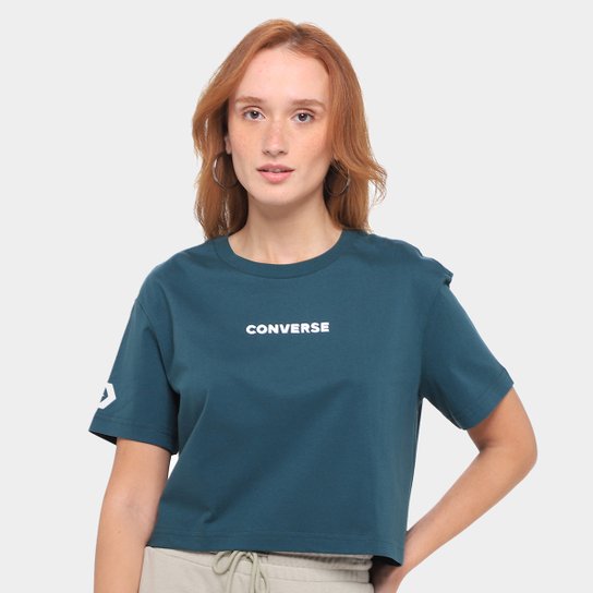 Camiseta Converse Cropped Puff Oversized Feminina