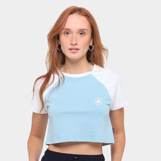 Camiseta Converse Cropped Raglan Pat Feminina