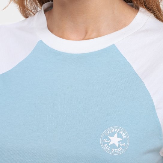 Camiseta Converse Cropped Raglan Pat Feminina