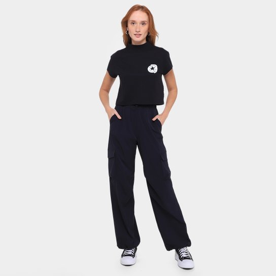 Camiseta Converse Foundation Cropped Feminina