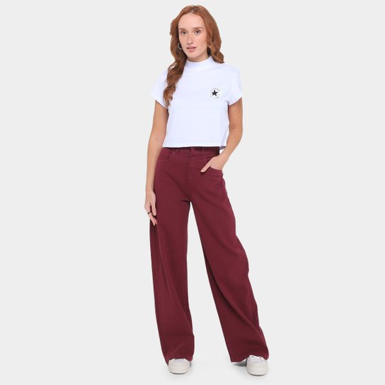 Camiseta Converse Foundation Cropped Feminina