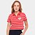 Camiseta Converse Polo Cropped Listrada Feminina - Vermelho