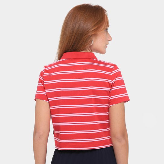 Camiseta Converse Polo Cropped Listrada Feminina