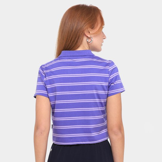 Camiseta Converse Polo Cropped Listrada Feminina