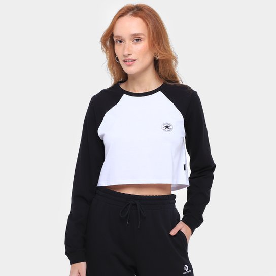 Camiseta Converse Raglan Manga Longa Feminina