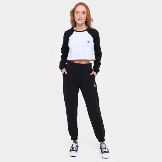 Camiseta Converse Raglan Manga Longa Feminina
