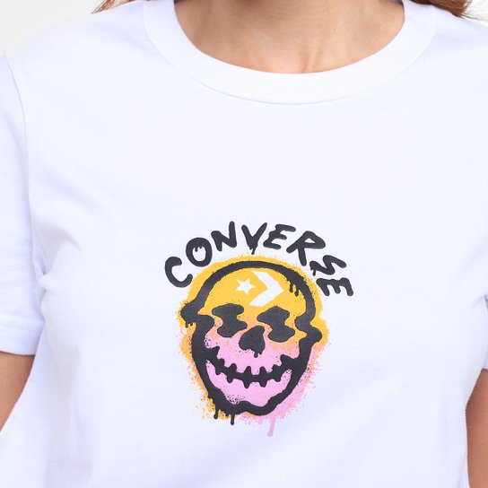 Camiseta Converse Spray Skull Baby Feminina