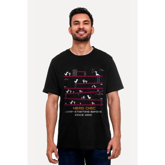 Camiseta Gamer Dino Save The Princess by Nerd Chic Geek Nerd