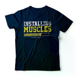Camiseta Installing Muscles Studio Geek Casual Azul Marinho
