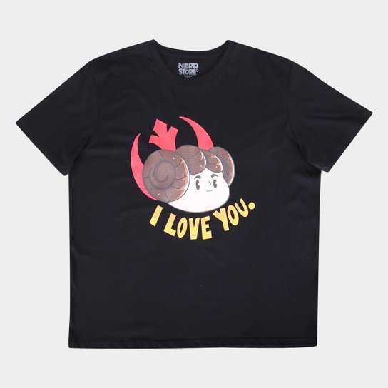 Camiseta Jovem Nerd I Love You Oversized Masculina