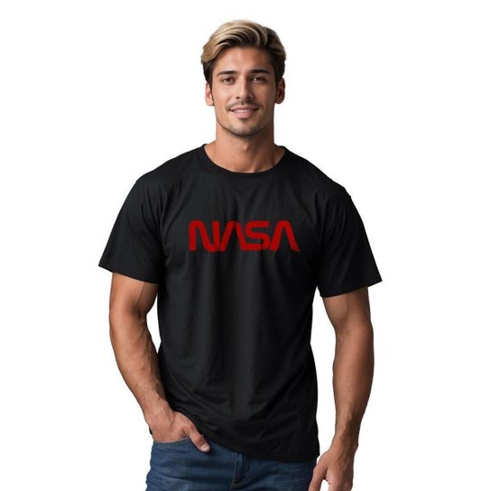 Camiseta Nasa The Worm Masculino 100% Algodão Camisa Preto