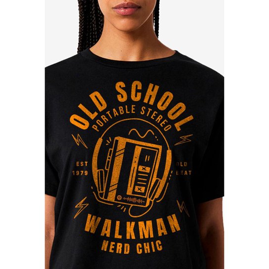 Camiseta Nerd Chic Anos 80 e 90 Geek Old School Stereo Walkman Geek