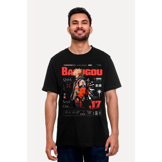 Camiseta Nerd Chic Bakugou - My Hero Academia