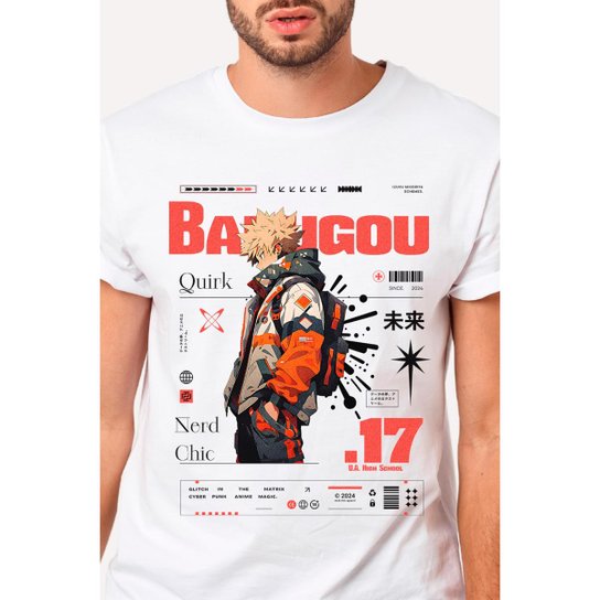 Camiseta Nerd Chic Bakugou - My Hero Academia