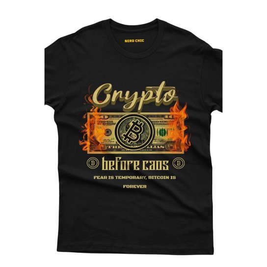 Camiseta Nerd Chic Bitcoin Crypto Before Caos