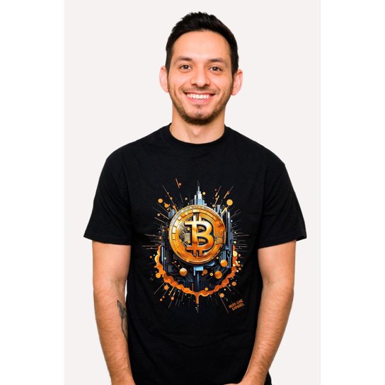 Camiseta Nerd Chic Bitcoin Splash