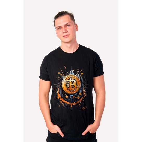 Camiseta Nerd Chic Bitcoin Splash