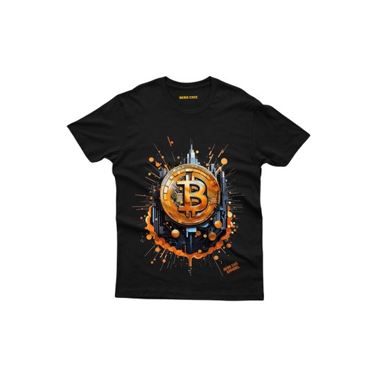 Camiseta Nerd Chic Bitcoin Splash