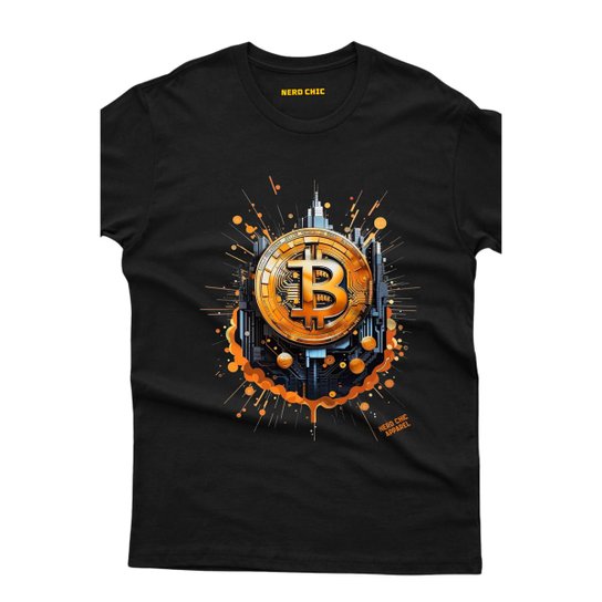 Camiseta Nerd Chic Bitcoin Splash