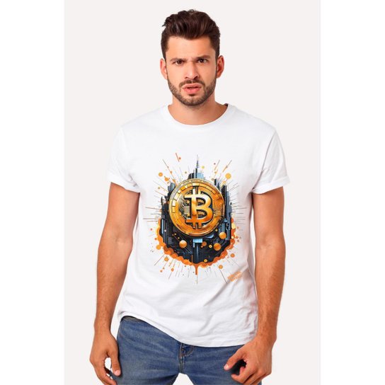 Camiseta Nerd Chic Bitcoin Splash