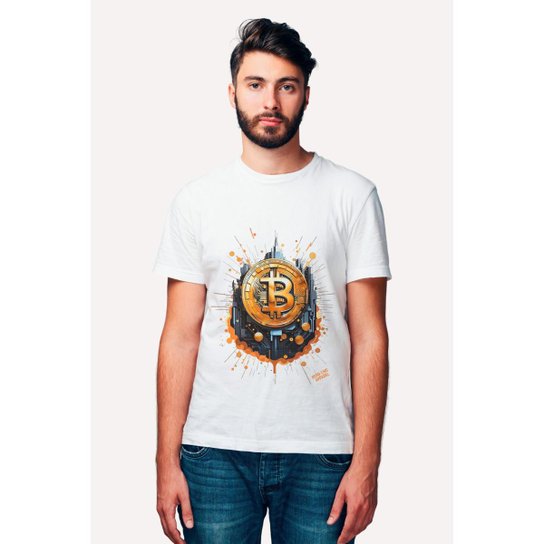 Camiseta Nerd Chic Bitcoin Splash