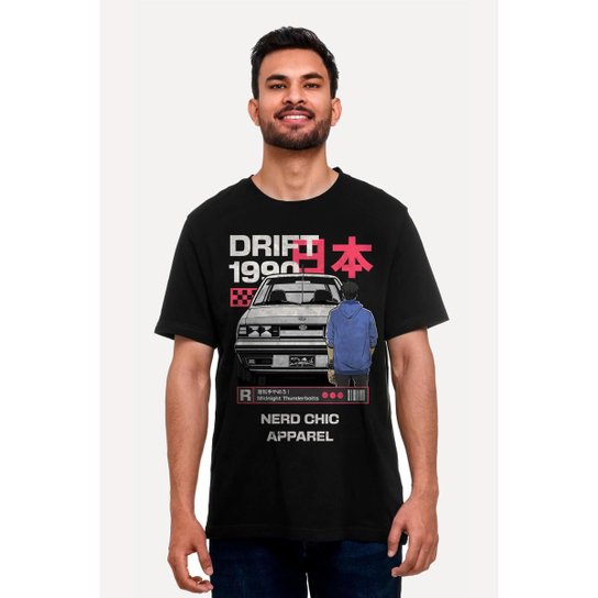 Camiseta Nerd Chic DRIFT 1990 Estilo Geek e Nerd Japones 1990 Casual