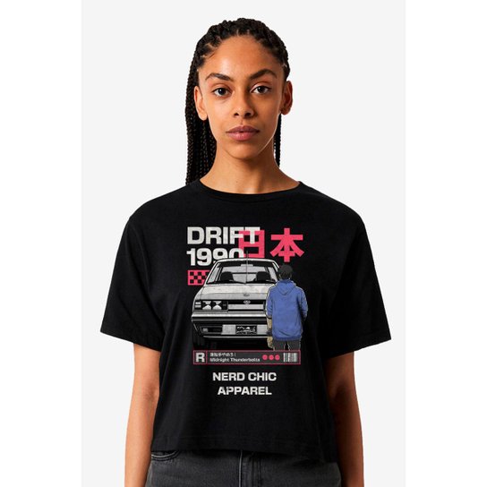 Camiseta Nerd Chic DRIFT 1990 Estilo Geek e Nerd Japones 1990 Casual