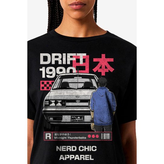 Camiseta Nerd Chic DRIFT 1990 Estilo Geek e Nerd Japones 1990 Casual