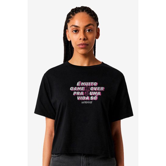 Camiseta Nerd Chic É muito Game Over para uma vida só By
