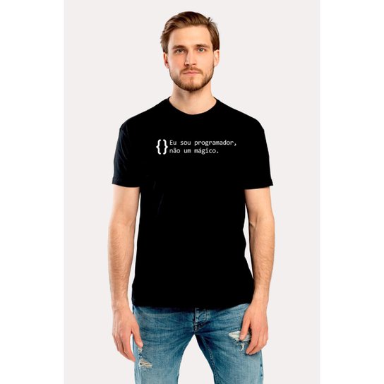 Camiseta Nerd Chic Eu Sou Um Programador, Não Um Mágico