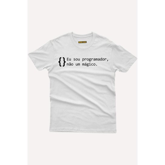 Camiseta Nerd Chic Eu Sou Um Programador, Não Um Mágico