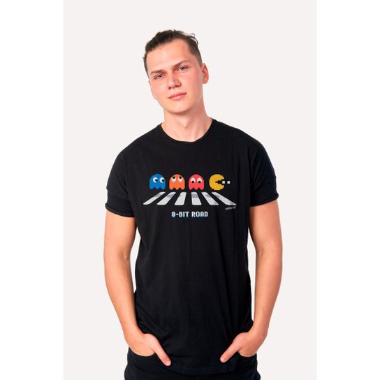 Camiseta Nerd Chic Game Pac-Man 8-Bit Road Retro