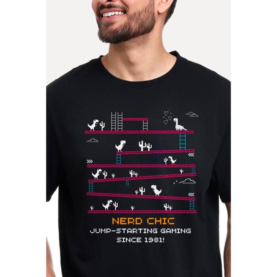 Camiseta Nerd Chic Gamer Dino Save The Princess by Geek Nerd